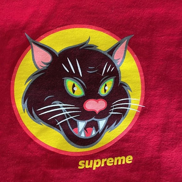supreme black cat tee shirt - Picture 3 of 3